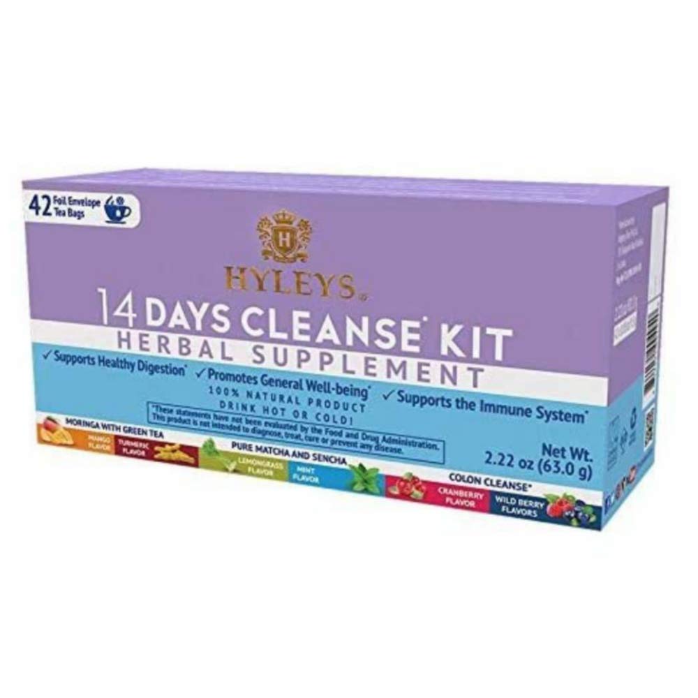 12 Pack of Hyleys Wellness 14 Days Cleanse Kit - 42 Tea Bags (100% Natural, Sugar Free